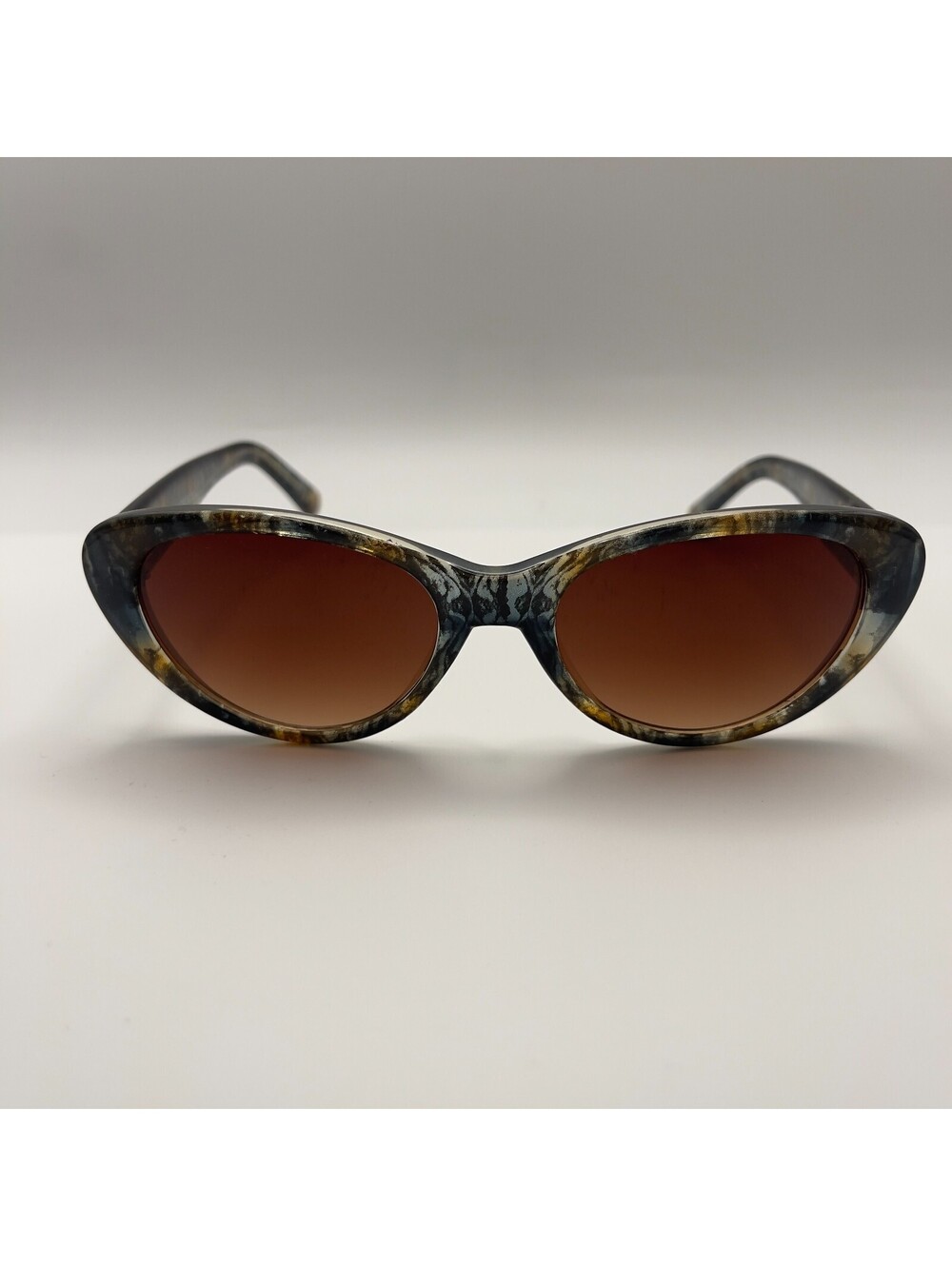 Dana Buchman Cat-Eye Sunglasses – Smoky Stone & Amber Marbling